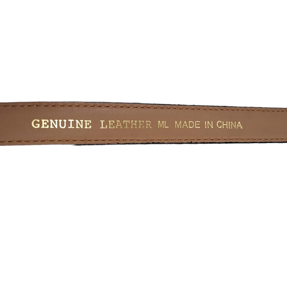 Black Suede Belt Gold Chain Statement Hardware M/L Minimalist Modern